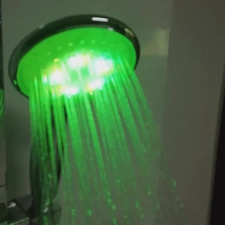 다채로운 샤워 헤드 3 색 자체 전원 색상 변경 발광 LED 8008-A24
