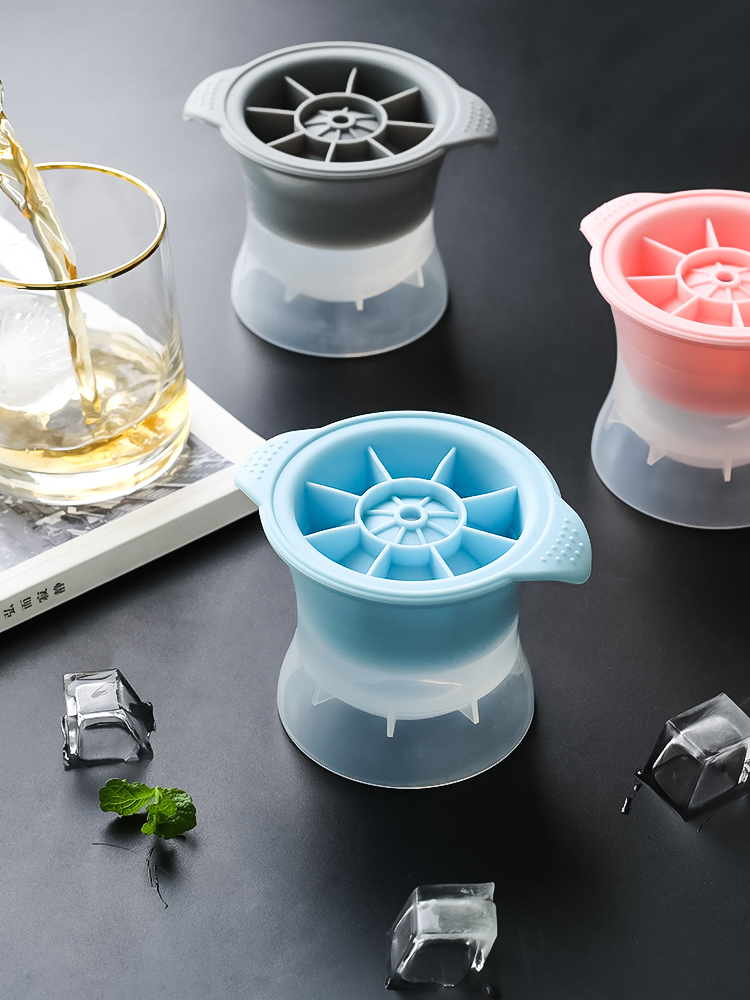 가와시마 하우스 실리콘 아이스 트레이 박스 수제 빅 하키 아티팩트 가정용 냉동 큐브 몰드 뚜껑 빠른 냉동고