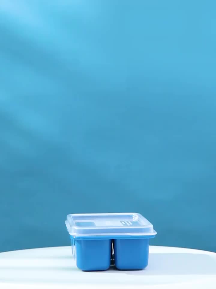 얼음 컨테이너 모델 냉동 유물 만들기 금형 실리콘 트레이 뚜껑 냉장고 색 작은 상자 주머니