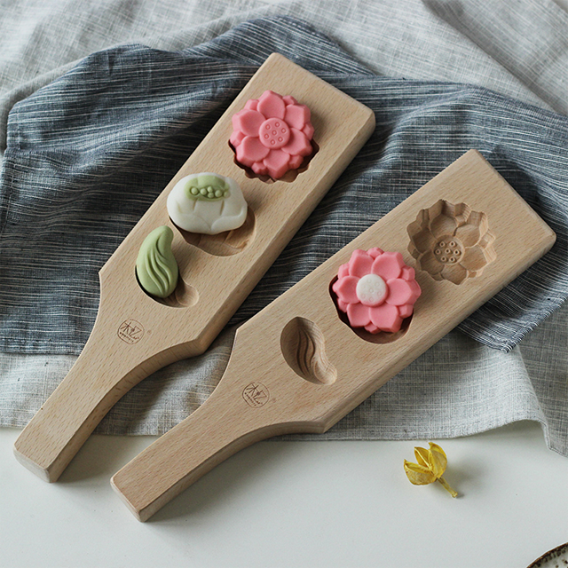 일본 화과자 입체 호박 비스킷 스낵 국수 음식 연꽃 모양의 월병 녹두 케이크 나무 베이킹 몰드
