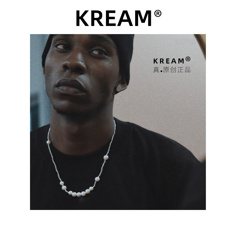 KREAM 정품 우 Yifan 같은 빈티지 천연 쉘 비즈 진주 목걸이 남녀 힙합 쇄골 체인