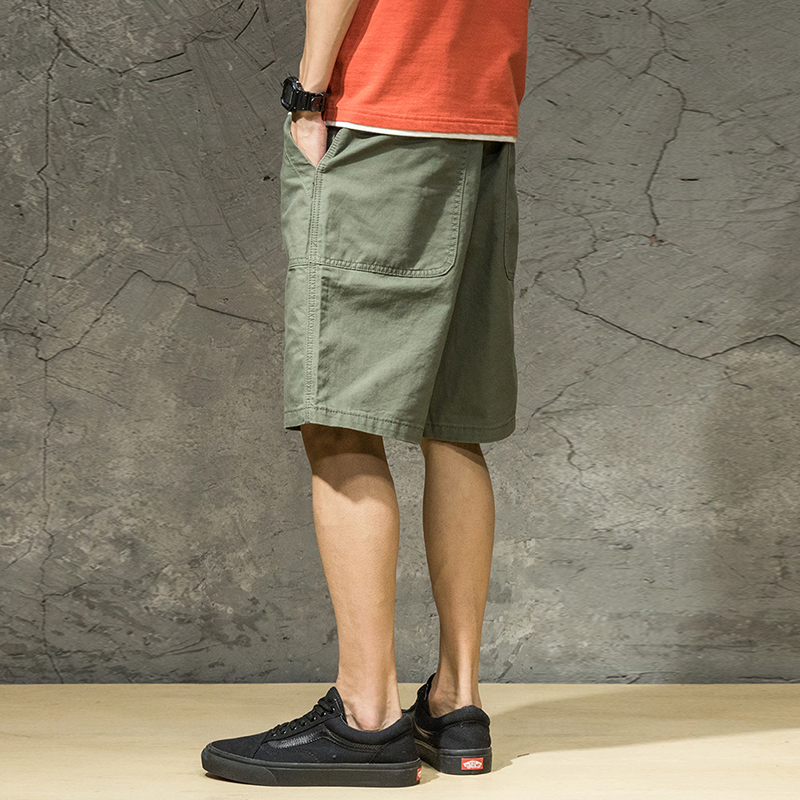 여름 얇은 캐주얼 반바지 남성 브랜드 인 루즈핏 순수한면 바지 빅사이즈 5 점 추세의 홍콩 버전