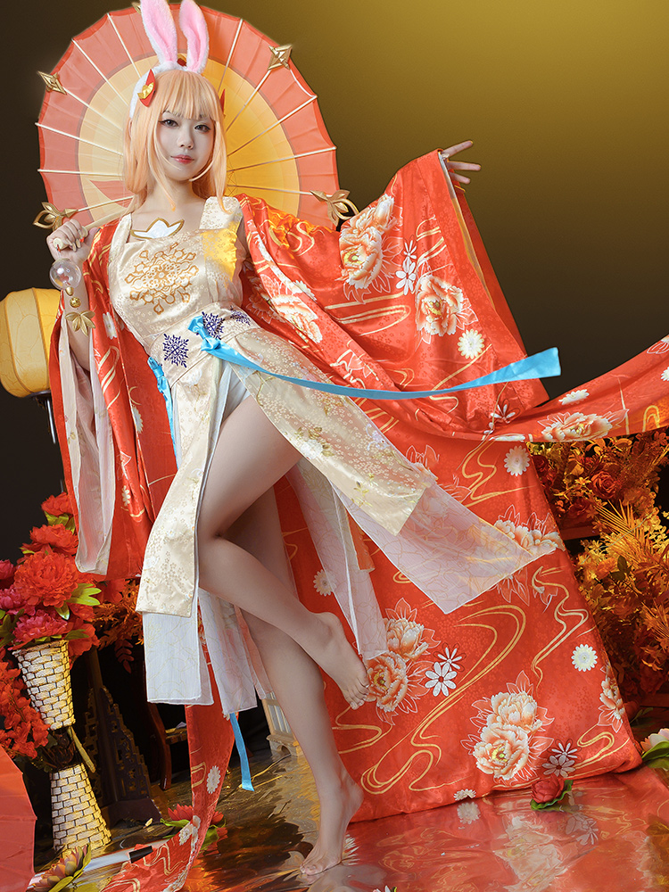 사용자 정의 Gongsunli cos 의상 Jinghongwu 의상 Hanfu 알리 킹 우산 영광 고대 스타일의 코스프레 의상 여성 풀 세트