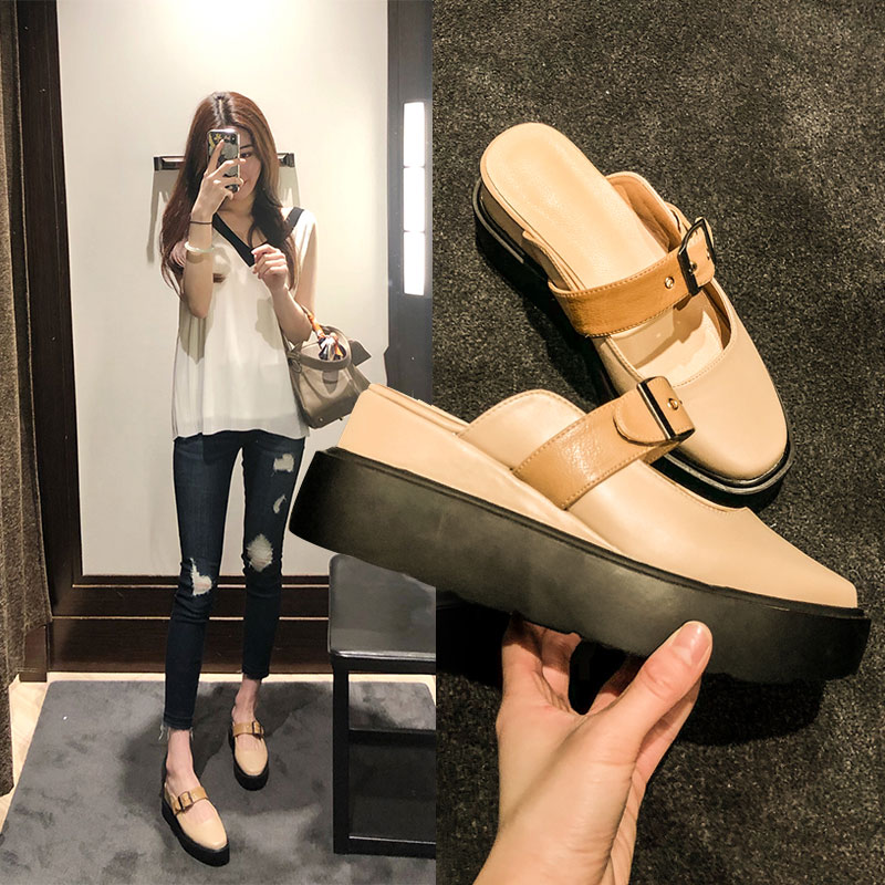 Baotou 웨지 샌들 여성 슬리퍼 2021 여름 모든 경기 하이힐 편안한 섹시 증가 플랫폼 플랫폼 신발