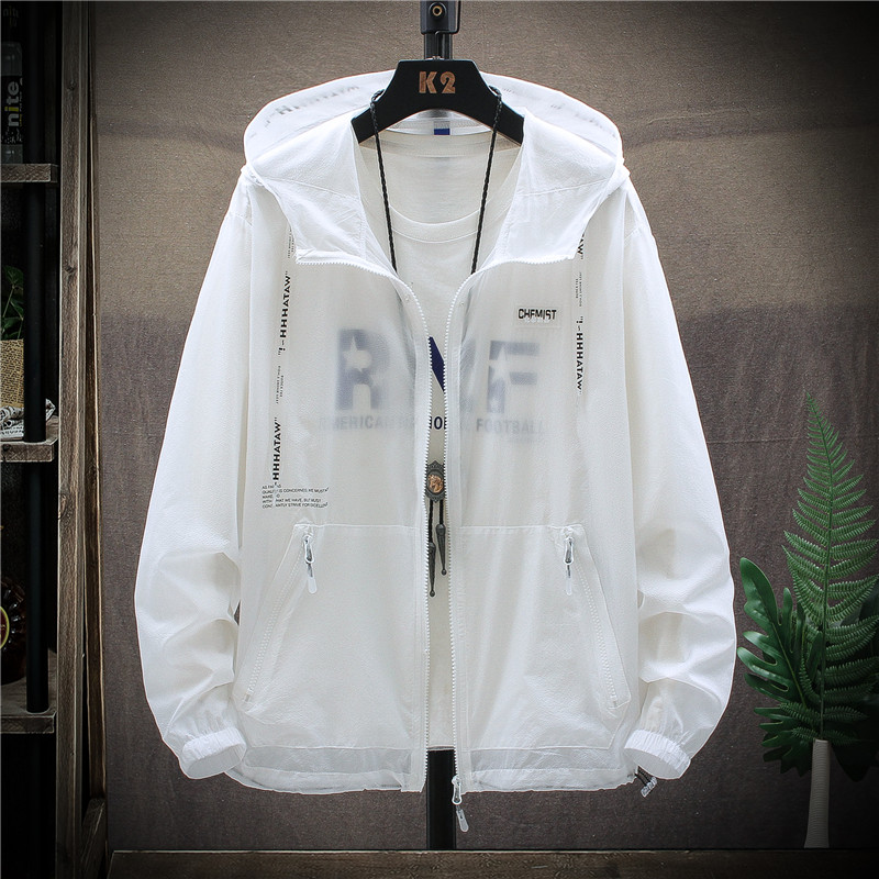 2021 여름 새로운 얼음 실크 선 스크린 의류 남성 초박형 통기성 재킷 야외 선 스크린 의류 트렌드 재킷