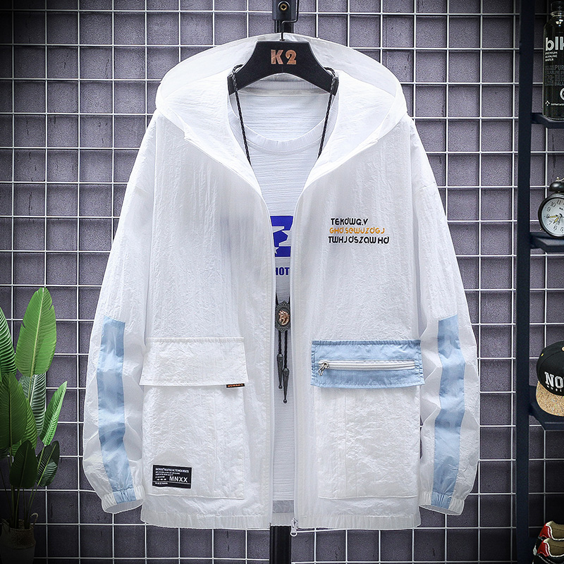 태양 보호 의류 남성 2020 새로운 여름 한국 재킷 트렌드 겉옷 초박형 통기성 후드 남성 자켓