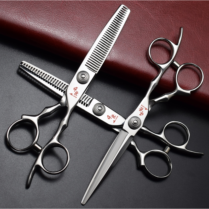 Titan Barber Scissors 세트 Thinning Seamless Teeth 미용사 가위 미용 정품 전문 헤어 살롱
