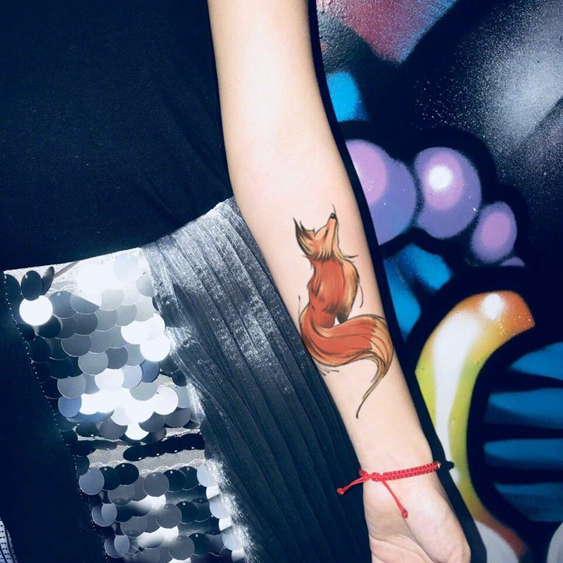 Ge Aifei 컬러 여우 문신 스티커 방수 여성 오래 지속되는 바람 팔 섹시한 시뮬레이션 문신 문신 스티커