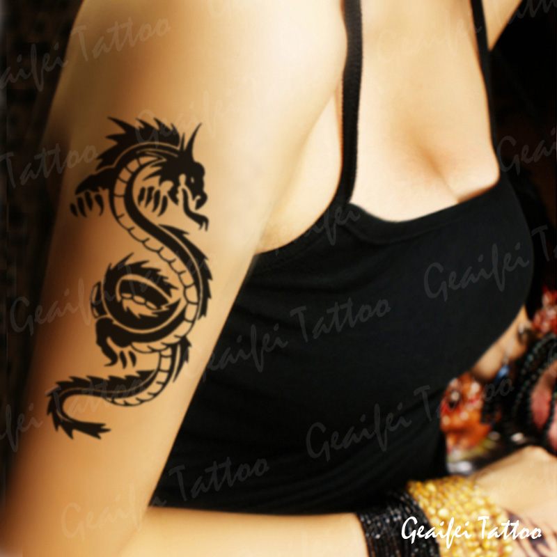 Ge Aifei 드래곤 문신 스티커 꽃 팔 남성과 여성 방수 성격 시뮬레이션 섹시한 팔 문신 스티커
