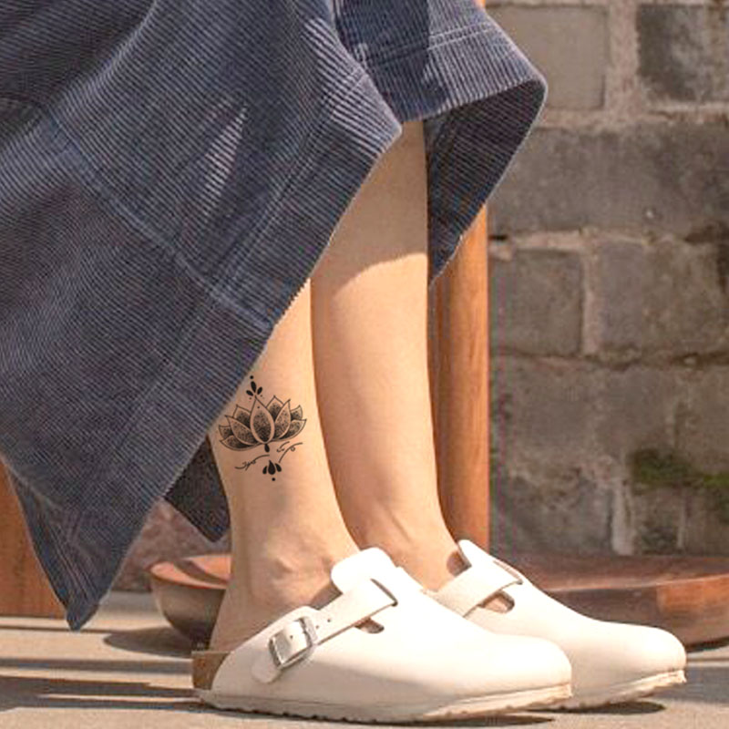 Ge Aifei 송아지 연꽃 토템 문신 스티커 방수 여성 지속 섹시한 작은 신선한 시뮬레이션 문신 문신 스티커