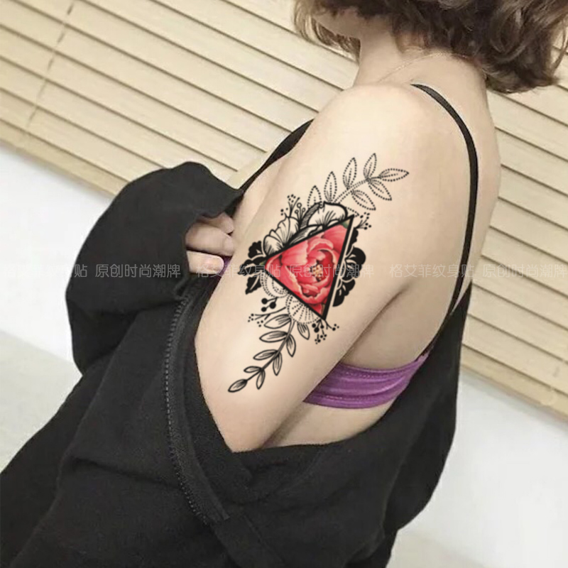 Ge Aifei 컬러 장미 문신 스티커 방수 여성 시뮬레이션 토템 섹시한 팔 문신 문신 스티커