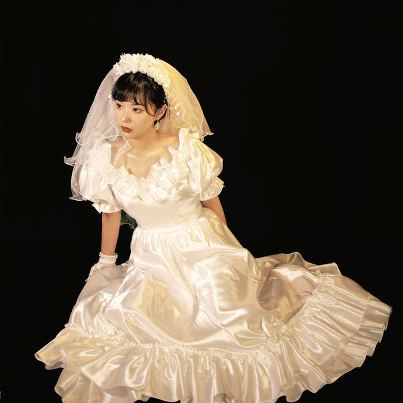 사진 스튜디오 테마 사진 웨딩 빈티지 프랑스 궁전 흰색 거즈 드레스 스튜디오 촬영 커플 사진 사진 의류