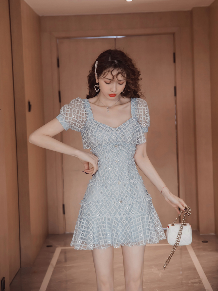 원피스 프렌치 첫사랑 여름 데이트 스커트 레이스 도라지 소중