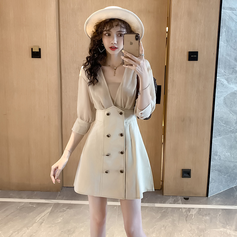 프렌치 빈티지 도라지 스커트메쉬 원피스 여자
