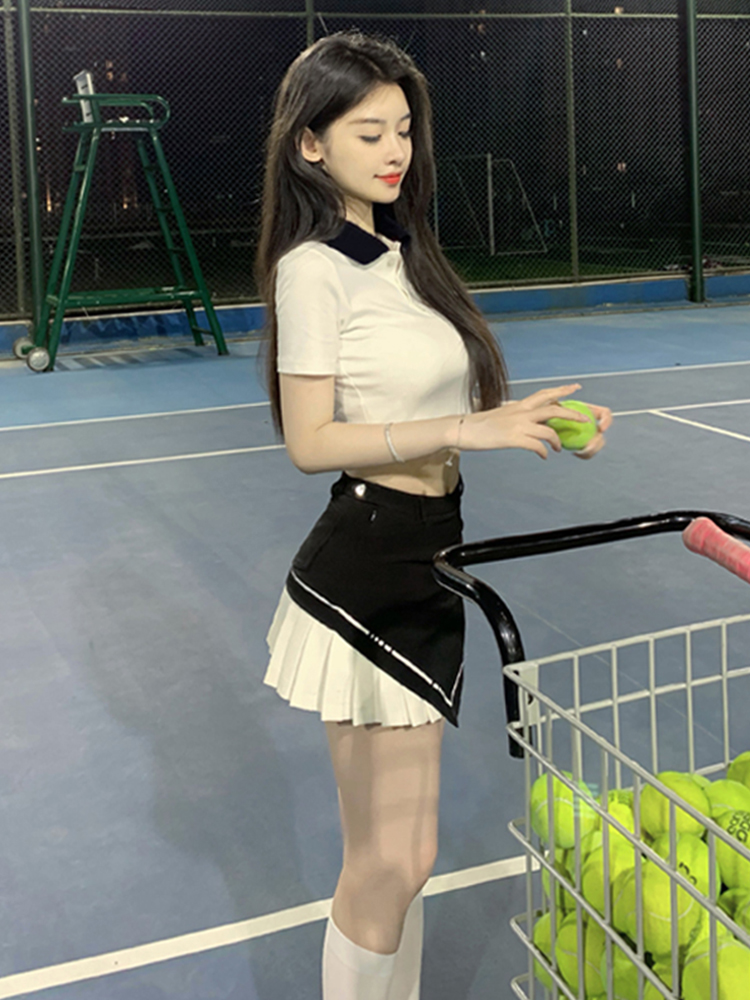캐주얼 팬츠 여성 여름 디자인 하이웨스트 센스 가느다란 패션 만능 스몰 핫걸 A라인 플리츠 반바지 스커트