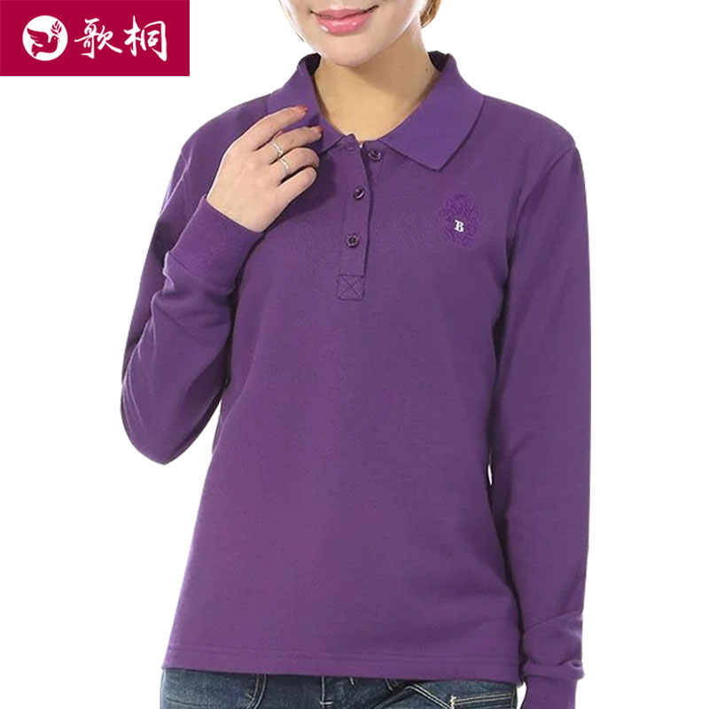 의류 봄 가을 여성 엄마 긴팔 티셔츠 퓨어 코튼 중년 및 노년 루즈핏 대형 폴로 셔츠 탑