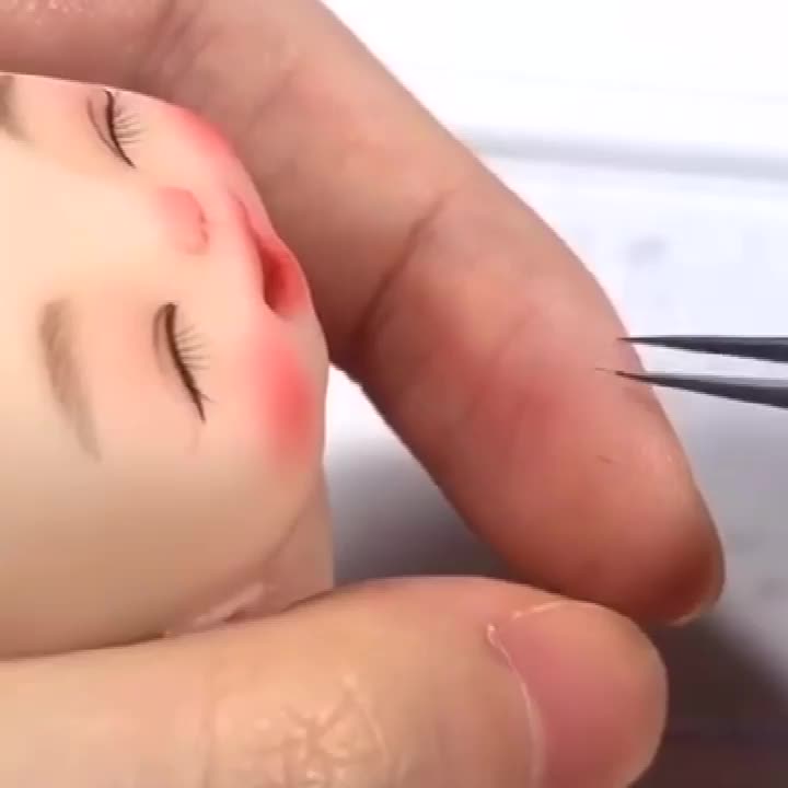 시뮬레이션 속눈썹 OB11 아기 머리 도구 악세사리 부드러운 도자기 손으로 만든 인형 DIY 그림 얼굴