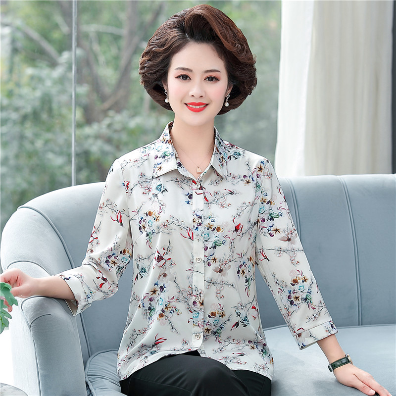 봄 가을 옷 어머니 셔츠 긴팔 숙 녀 숙모 55 6o 50 또는 60 세 8 점 소매 가디건 여름 반 소매