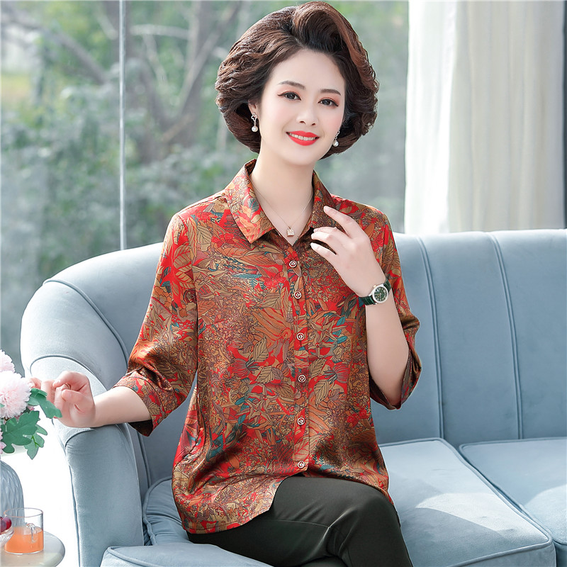 여름 어머니 카디건 자켓 쉬폰 얇은 8 점 소매 여성 7o 탑 60 50 60 세 하이 엔드 루즈핏