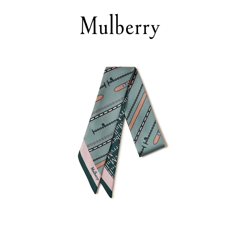 Mulberry/Mapeli 뉴 베이스워터 체인 프린트 백 스카프 VS4584