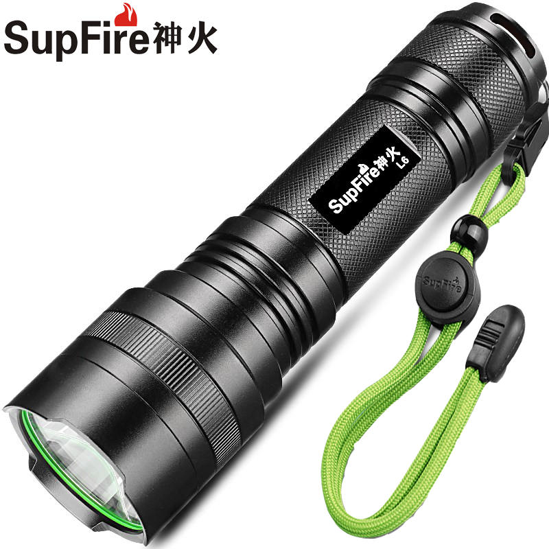 SupFire Shenhuo L6 섬광 손전등 슈퍼 밝은 LED 가정용 26650 충전식 야외 T6-L2 긴 스포트 라이트