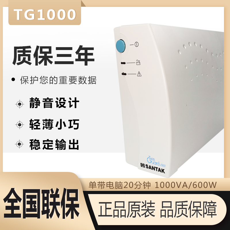산 UPS 무정전 전원 공급 장치 TG1000 1000VA 600W 단일 컴퓨터 30 포인트 사무실 홈 서버
