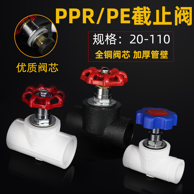 PPR 리프트 글로브 밸브 4 포인트 20 PE 수도관 밸브 6 포인트 25 게이트 밸브 스위치 핸들 배기 파이프 피팅