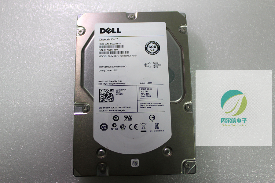 중고 Dell/Dell 600G 3.5인치 15K.7 6GB SAS 서버 하드 드라이브 W347K ST3600057SS