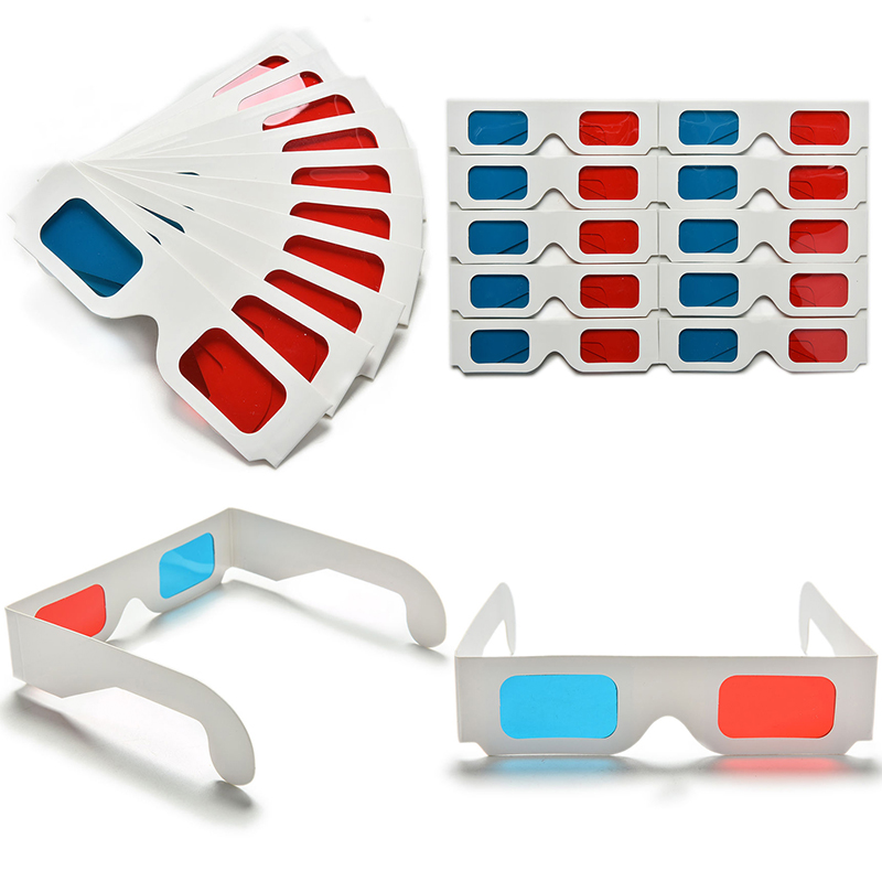 종이 빨간색과 파란색 3D 안경 컴퓨터 스테레오 프레임은 인쇄 로고로 할 수 .