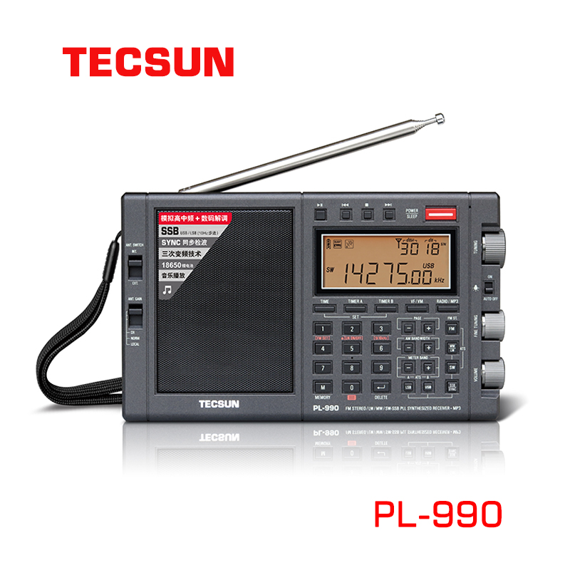Desheng PL-990 휴대용 FM 중파 단파 단일 측파대 라디오 음악 플레이어 블루투스 스피커