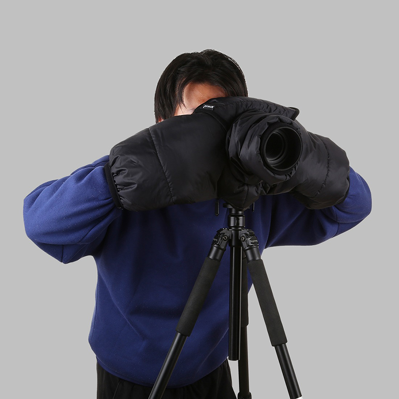겨울 야외 사진 플러스 벨벳 디지털 SLR 마이크로 싱글 카메라 방한 및 서리 방지 따뜻한 방수 레인 커버 비옷