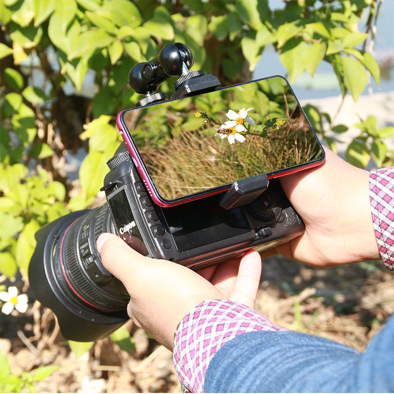휴대 전화 SLR 셀카 로우 샷 VLOG Canon 카메라 핫슈 모니터 이미지 전송 플립 스크린 브래킷