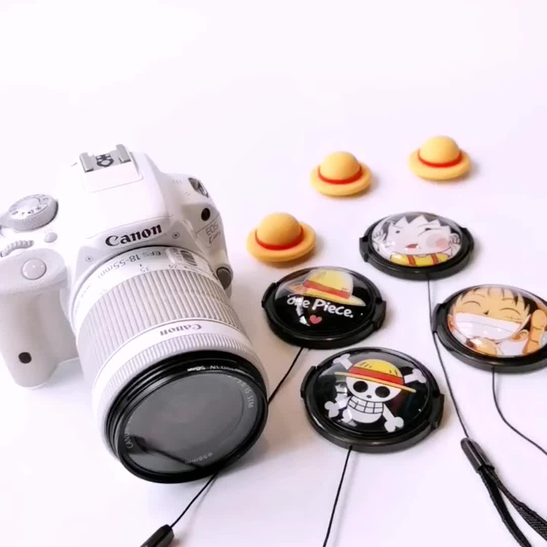 SLR 카메라 만화 렌즈 커버 분실 방지 로프 택시 팬더 크리 에이 티브 귀여운 핫슈 인형 보호