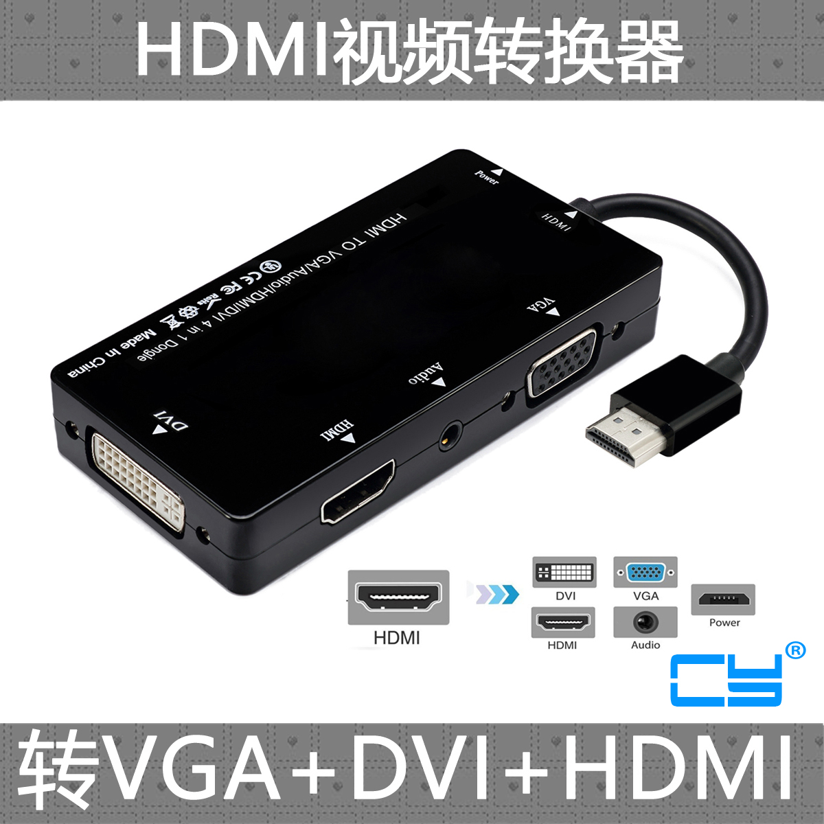 CY Chen 발코니 머신 그래픽 카드 노트북 HDMI VGA DVI 사운드 4 1 전송 케이블 오디오 포함