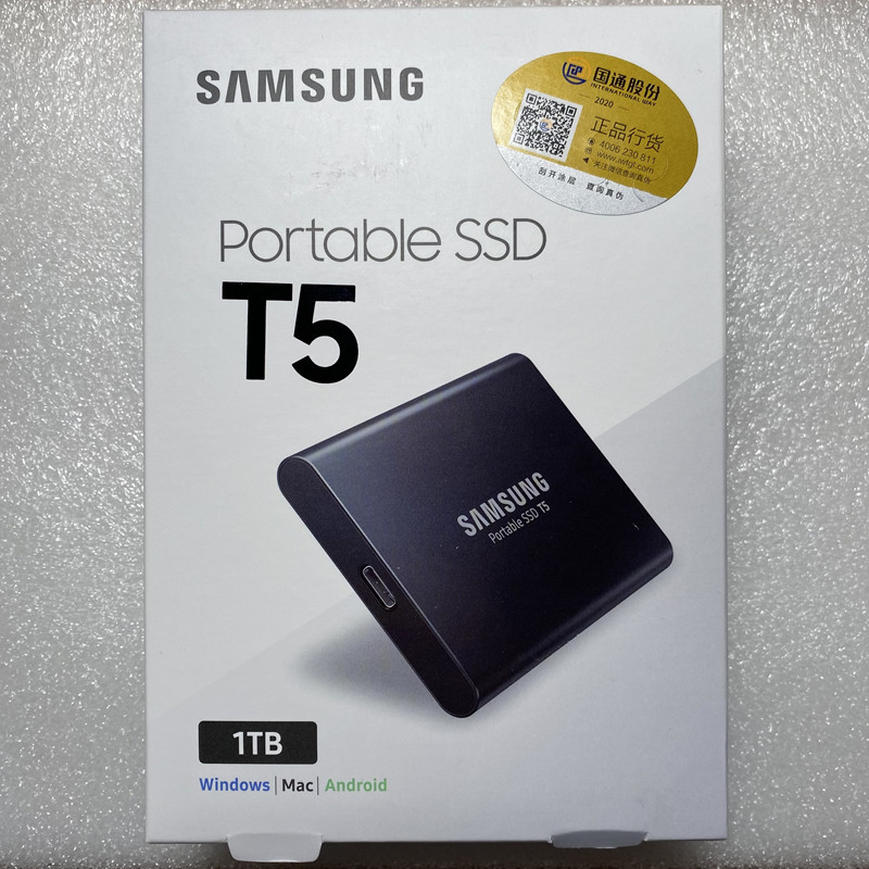 정품 삼성 t5 모바일 솔리드 스테이트 드라이브 500GB 1TB 고속 USB3.1 typec 초박형 SSD T7