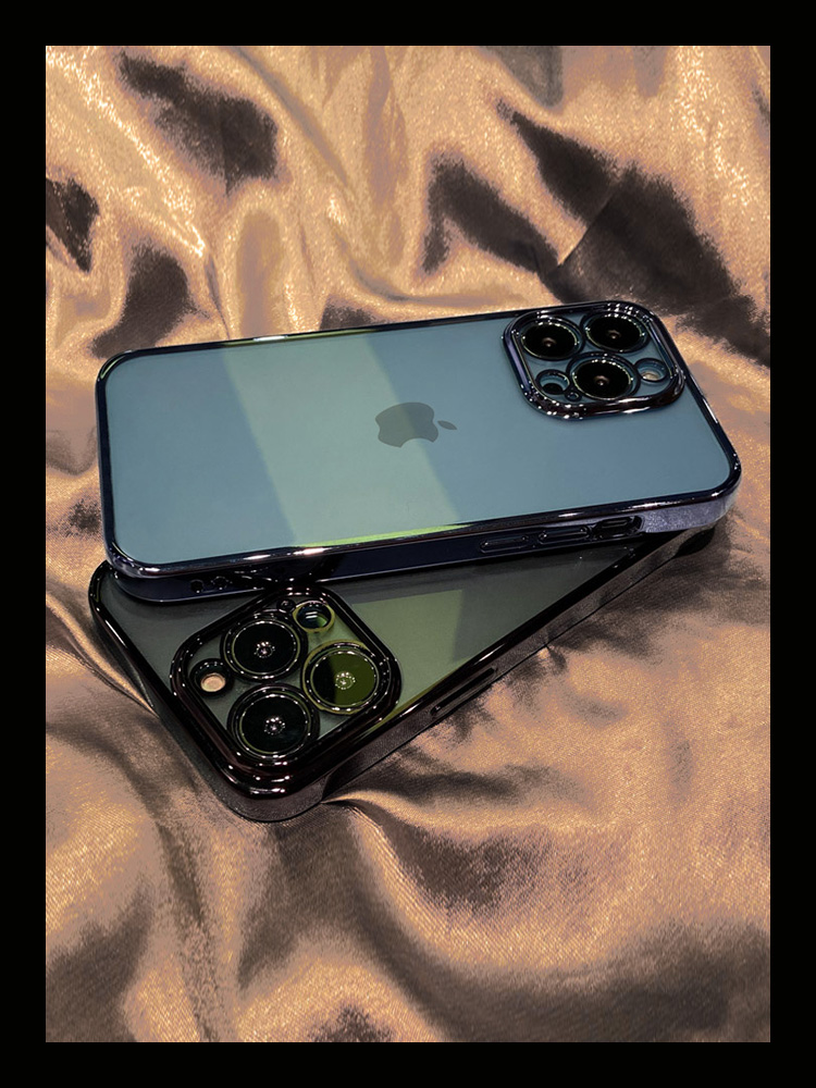 새로운 PC 유리는 Apple 13 휴대 전화 쉘에 적합합니다. 젖빛 전기 도금 Yuanfeng blue iphone13promax anti-fall 12