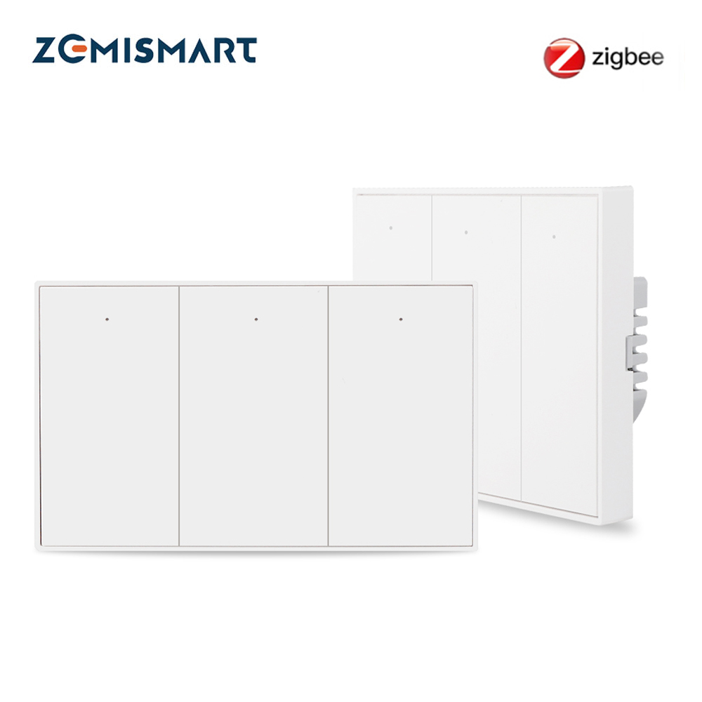 Zemismart Tuya Zigbee 스마트 월 라이트 스위치 푸시 버튼 인터럽터 No Neutral Smart Life App Alexa Google 홈 컨트롤