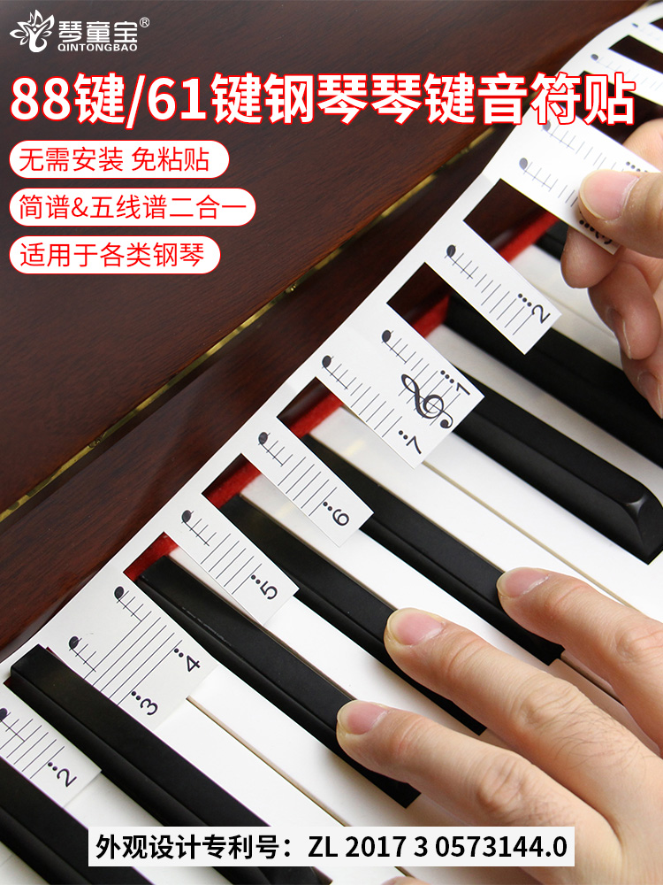 피아노 키보드 스티커 전자 88/61 키 초보자 위한 직원 표기법