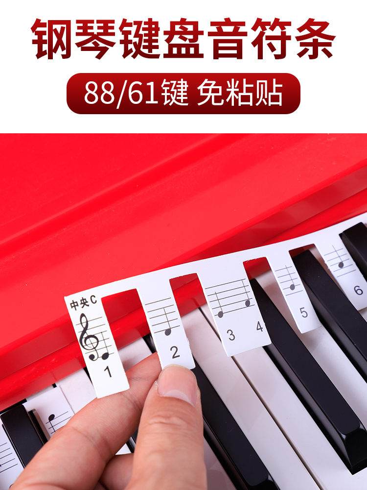 피아노 건반 스티커 88건반 전자 음표 61건반 디지털 오선표 표기법