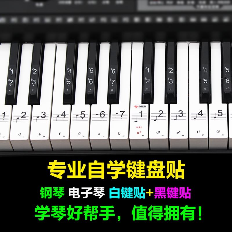 전자 오르간 건반 사운드 라벨 스티커 61 건반 초보자 Yamaha 스태프 키 서브 스티커 피아노 건반 88