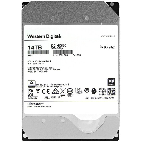 Western Digital 기계식 하드 드라이브 WUH721414ALE6L4 14t 엔터프라이즈급 헬륨 SATA