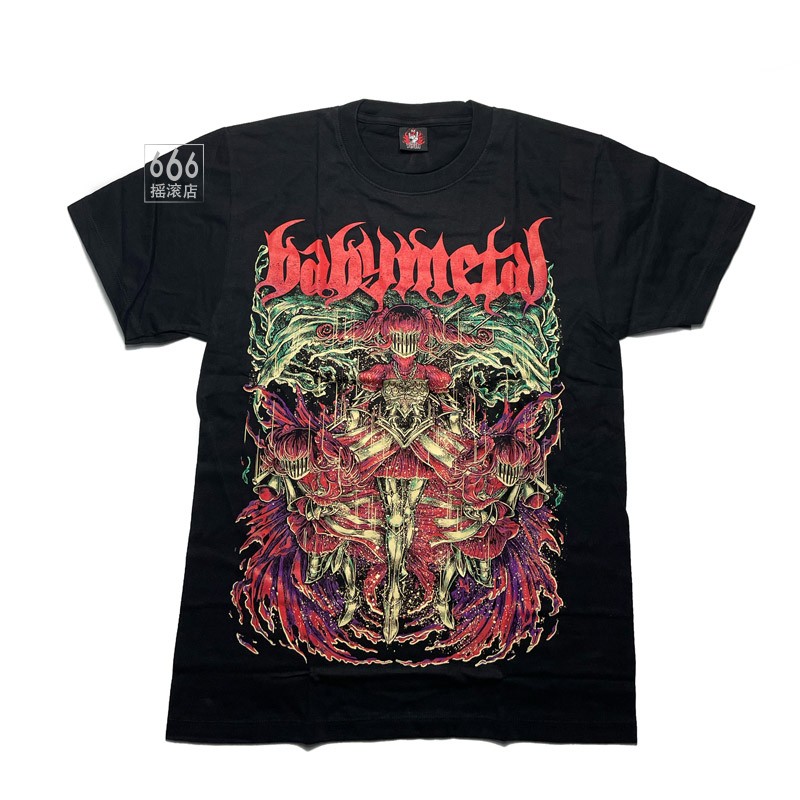 BABYMETAL 헤비메탈 밴드 태국어 버전 남성과 여성의 프린트 반팔 티셔츠 Baosteel trend 666 rock shop