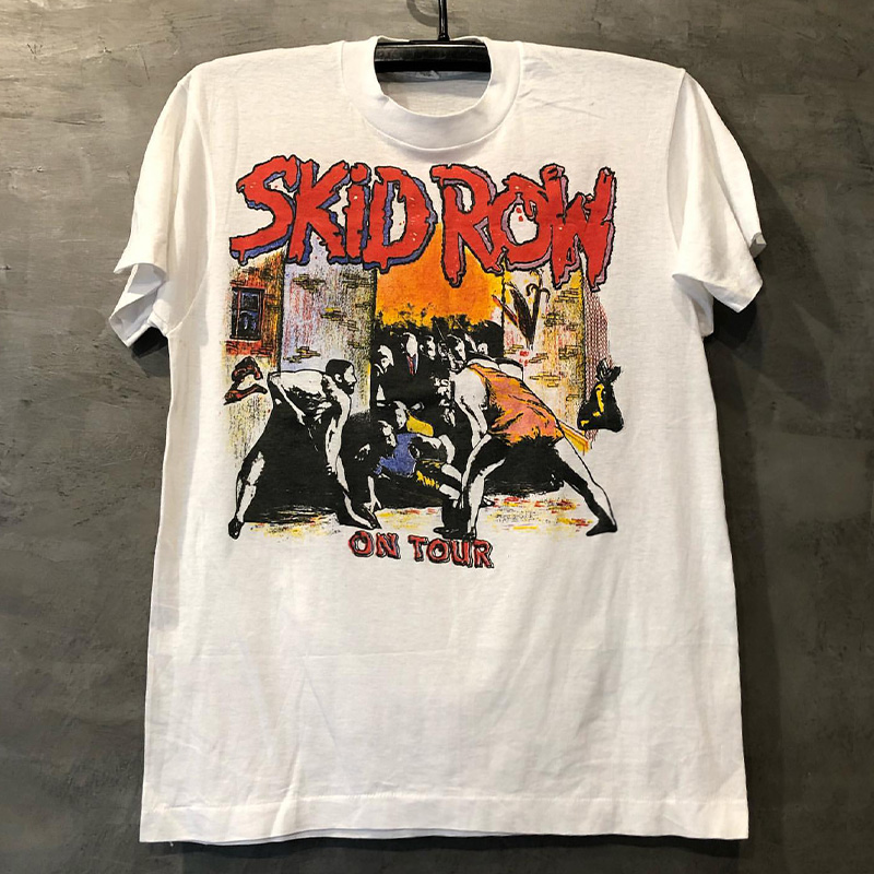 Skid Row 가난한 스트리트 메탈 록 밴드 힙합 프라이드 스트리트 반팔 유럽과 미국 거리 남성과 여성 잘 생긴 티셔츠 조수
