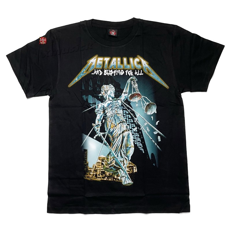 METALLICA Justice 태국 버전의 메탈 밴드 남성과 여성은 레트로 반팔 티셔츠 666 록 샵을 인쇄했습니다.