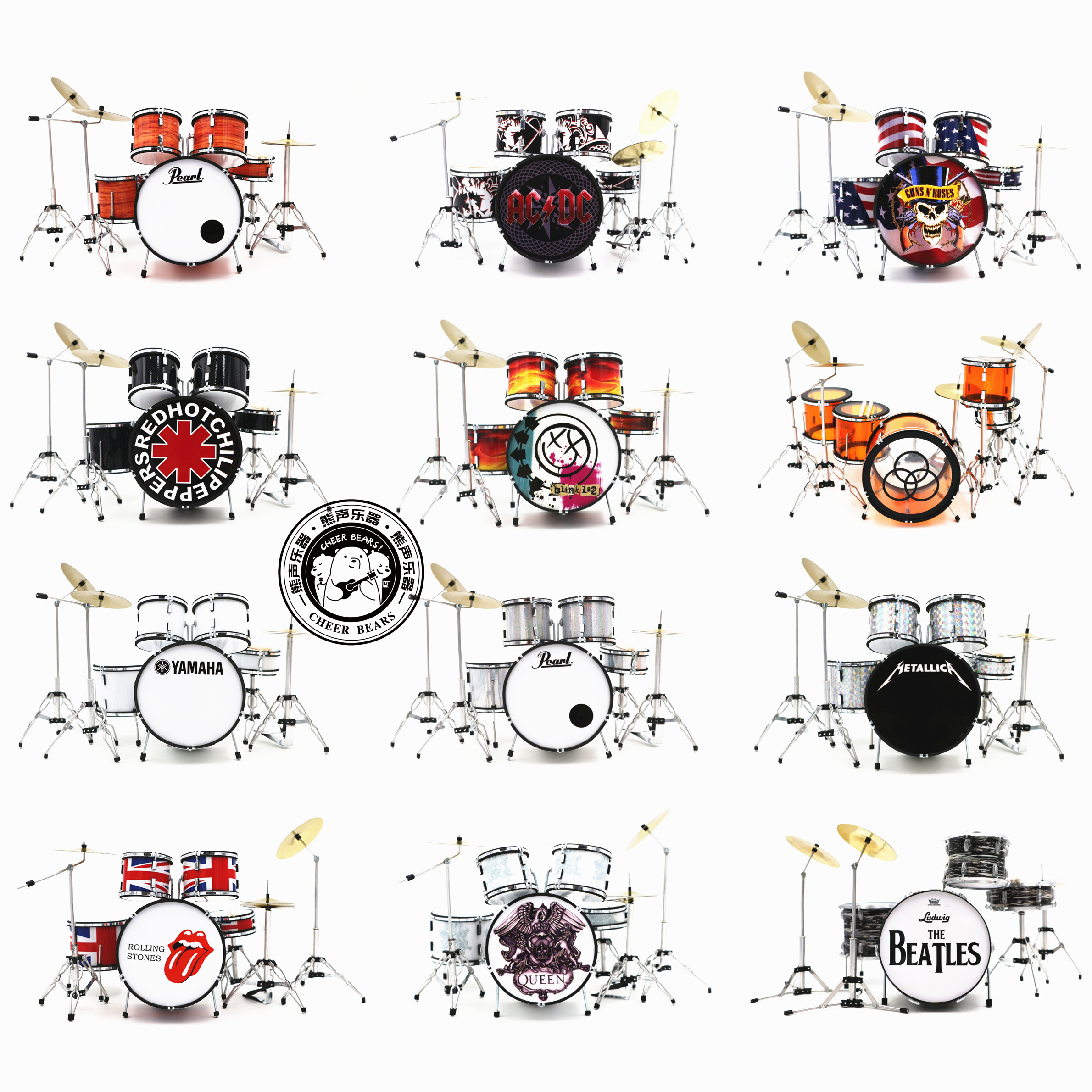 음악 밴드 악기 재즈 드럼 드럼 모델 조립 장식 장식품 비틀즈 퀸 롤링 스톤즈
