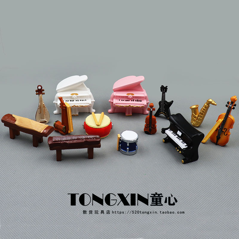 시뮬레이션 미니 첼로 바이올린 피아노 악기 모델 인형 만화 마이크로 풍경 케이크 작은 장식