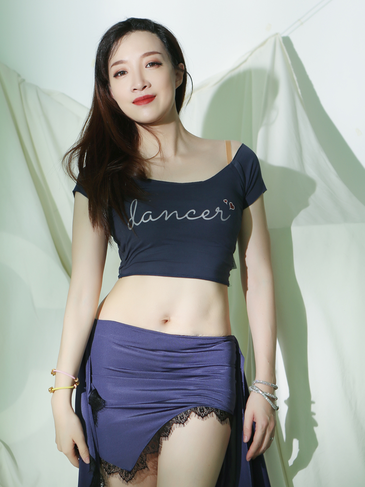 Cherrydancer Ji Xiaobai 원래 빗질 된 면화 댄스 밸리 댄스 셔츠 인쇄 로고는 사용자 정의하고 권장 할 수 있습니다.