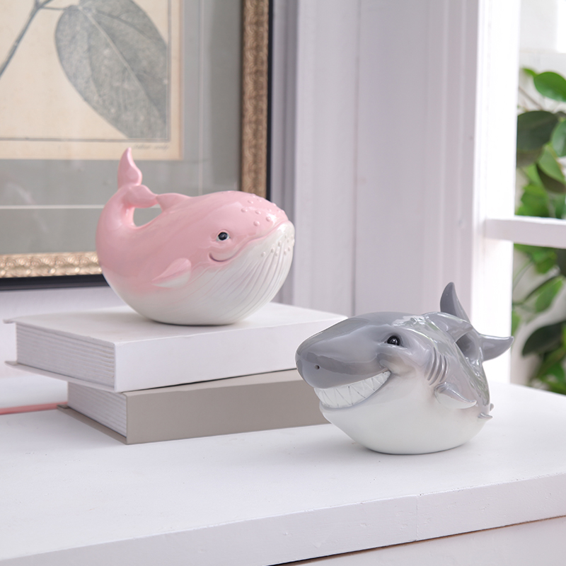 치유 고래 상어 장식품 크리 에이 티브 만화 귀여운 동물 홈 장식 생일 선물