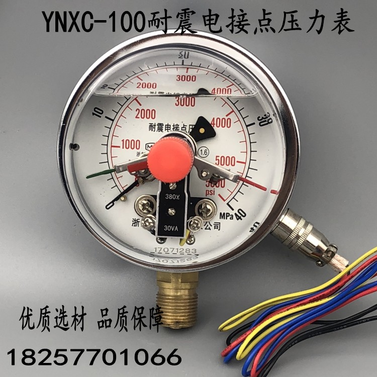 YNXC-100 충격 방지 전기 접촉 압력 게이지 진공 게이지 충격 방지 충격 방지 0-1 1.6 2.5MPa 전체 사양