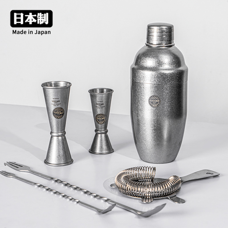 일본 Qingfang Aoyoshi 스테인레스 스틸 셰이커 칵테일 세트 측정 컵 온스 도구